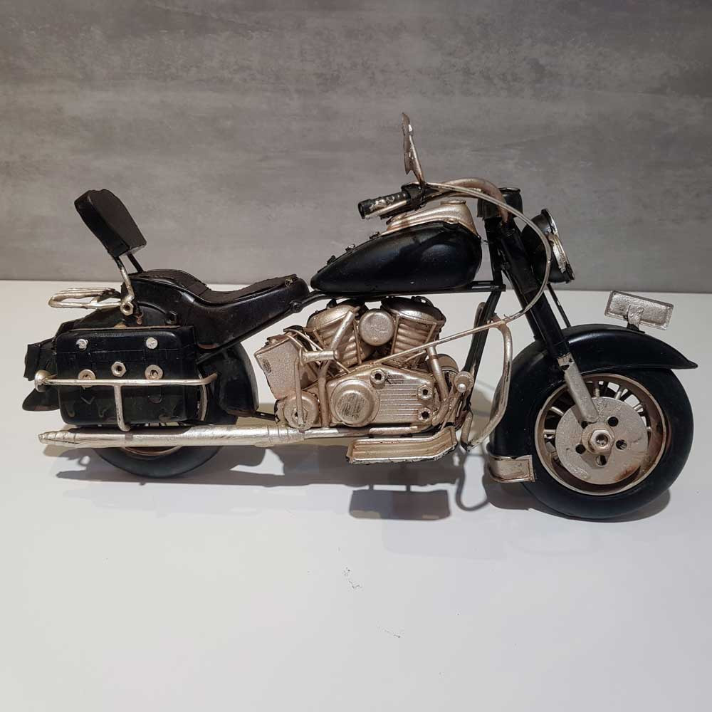 Miniatura Motocicleta Harley Davidson Metal Vintage Retro Preta