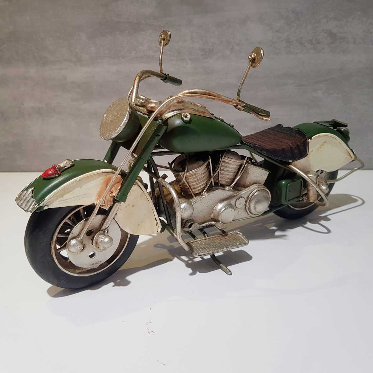 Miniatura Motocicleta Harley Metal Vintage Retro Verde