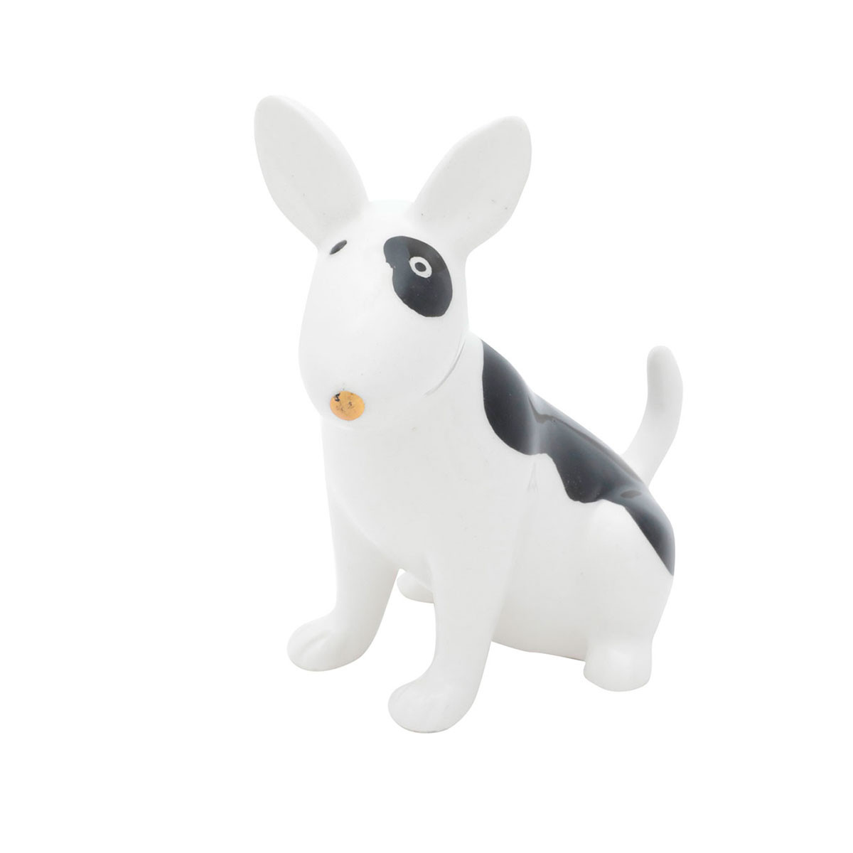 Estatueta Cachorro Decorativo Em Porcelana Bull Terrier