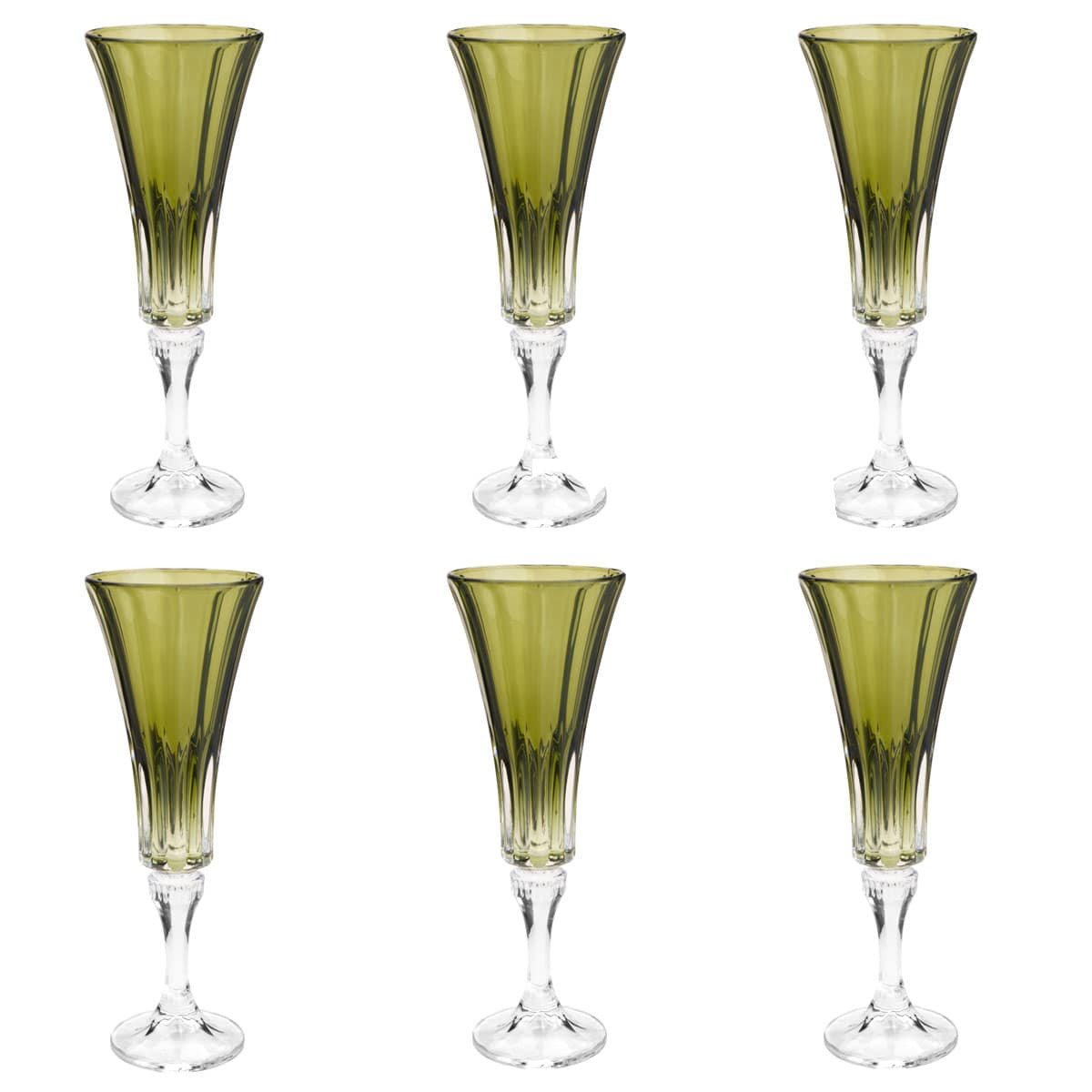 Jogo 6 Taças De Champagne Cristal Wellington Kale Bohemia 180 Ml