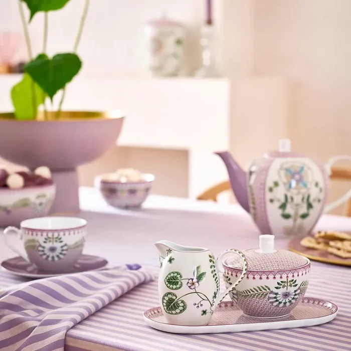 Açucareiro de Porcelana Tiles Lilás Lily&Lotus Pip Studio