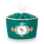 Açucareiro Medallion Verde Esmeralda Love Birds pip Studio