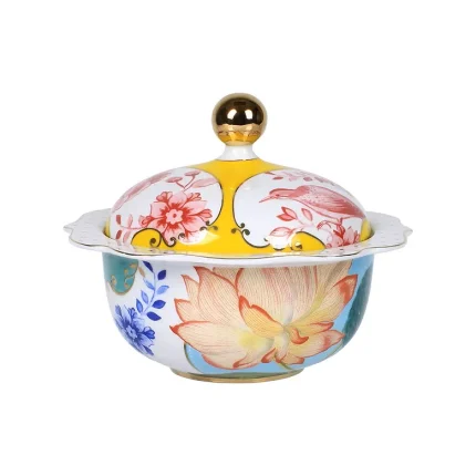 Açucareiro Porcelana Royal Com Flores Pip Studio