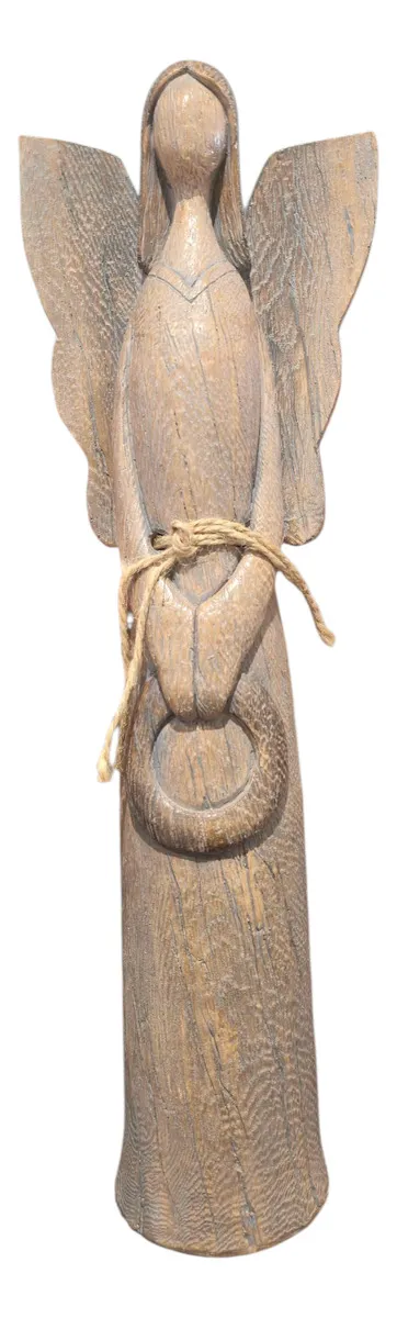 Anjo Natalino Resina Rustico Wood Xmas Allegro Prime 40 Cm