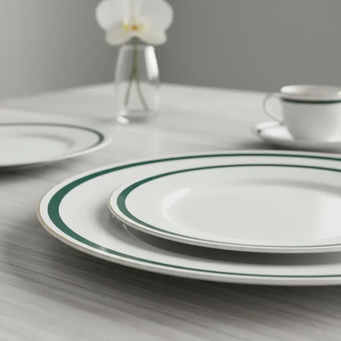 Aparelho de Jantar Porcelana Très Classique Gold Rim 42Pçs