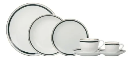 Aparelho de Jantar Porcelana Très Classique Gold Rim 42Pçs
