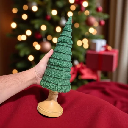 Árvore De Natal Resina Suéter Tricot Pinheiro De Mesa Luxo