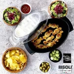 Assadeira Oval Granito Com Tampa Antiaderente Risoli´