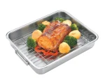 Assadeira Tramontina Service em Aço Inox com Grelha 39 cm 6,4 L