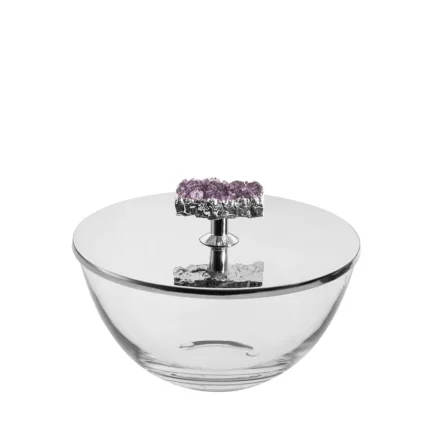 Baleiro Inox Com Pedra Ametista Riva Coleção Brazilian Stones