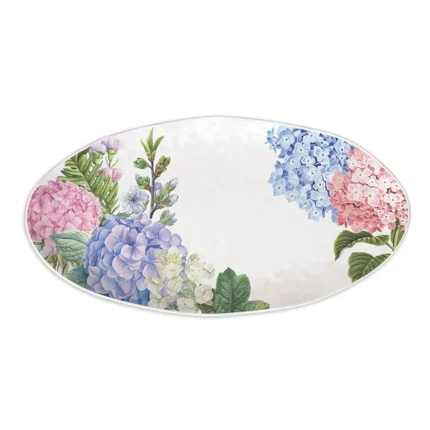 Bandeja Grande Em Melamina Wild Hydrangea Michel Design Works