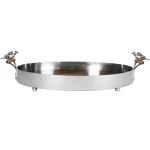 Bandeja Redonda Maior Estanho 55 Cm Tangará By Somers