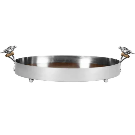 Bandeja Redonda Maior Estanho 55 Cm Tangará By Somers