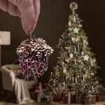 Bolota Noz Pinha Natalina Pendente Decoração Natal Luxo