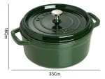 Caçarola Redonda Ferro Fundido 24cm Verde Staub