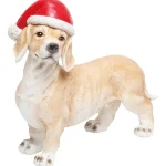 Cachorro De Natal Com Gorro Decoração Premium Cecilia Dale