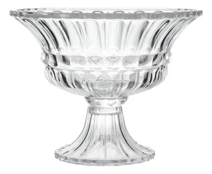 Centro De Mesa Cristal Com Pé Adely Queen 24 Cm Cristal