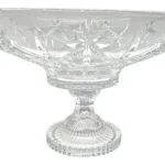 Centro De Mesa Cristal Com Pé Diamond Star Adely 21cm Transparente