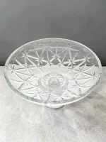 Centro De Mesa Cristal Com Pé Diamond Star Adely 21cm Transparente