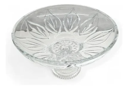 Centro De Mesa Cristal Com Pé Learf 21 Cm Adely Transparente