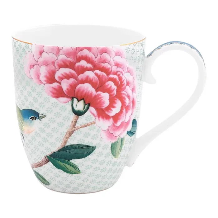 Conjunto 2 Caneca Extra Grande Porcelana Branco Blushing Birds Pip Studio