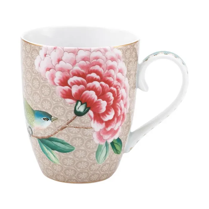 Conjunto 2 Caneca Grande Porcelana Cáqui Blushing Birds Pip Studio