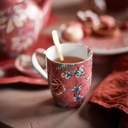 Conjunto 2 Canecas Porcelana Extra Grande Rosa - Flower Festival Pip Studio