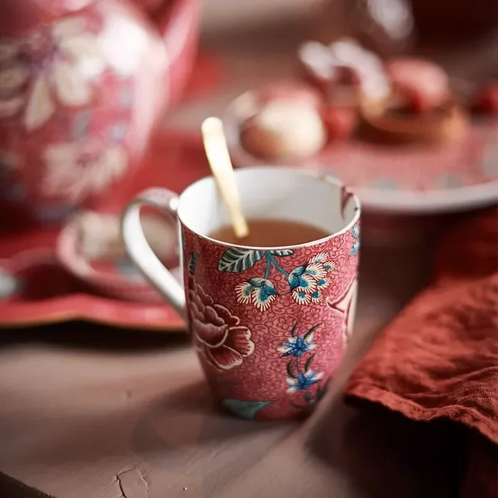 Conjunto 2 Canecas Porcelana Extra Grande Rosa - Flower Festival Pip Studio