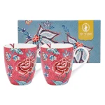 Conjunto 2 Canecas Porcelana Extra Grande Rosa - Flower Festival Pip Studio