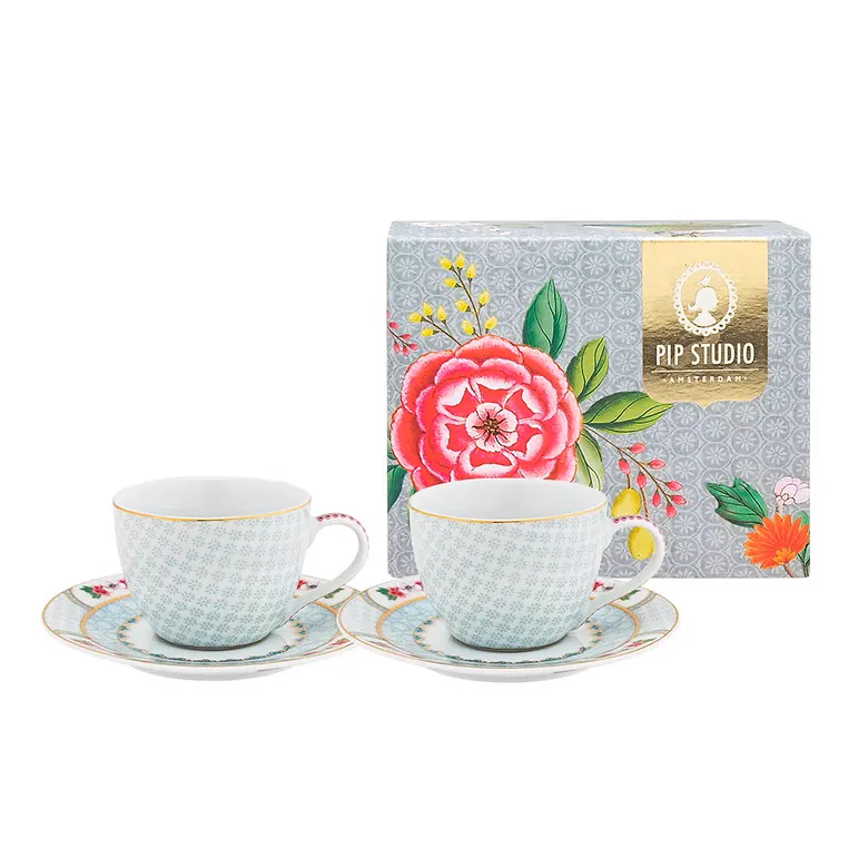 Conjunto 2 Xícara de Café Porcelana Branco Blushing Birds Pip Studio Conjunto 2 Xícara de Café Porcelana Branco Blushing Birds Pip Studio