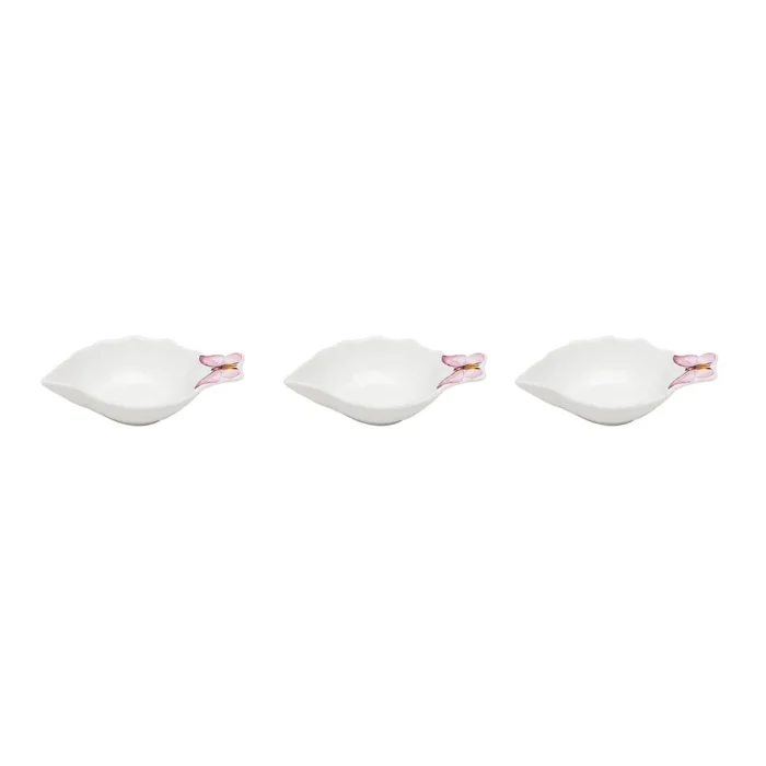 Conjunto 3 Petisqueiras Porcelana Borboleta Wolf