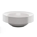 Conjunto 6 Pratos Fundos De Porcelana New Bone Bambu Branco Wolff