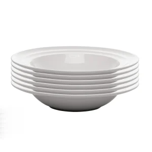 Conjunto 6 Pratos Fundos De Porcelana New Bone Bambu Branco Wolff