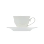 Conjunto 6 Xícaras de Chá de Porcelana com Pires Maldivas Branco com Fio de Ouro Wolff