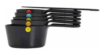 Conjunto 6 Xícaras Medidoras Preta Good Grips Oxo Preto