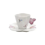 Conjunto de 6 Xícaras com Pires Porcelana Butterfly Colors 100ml Wolff