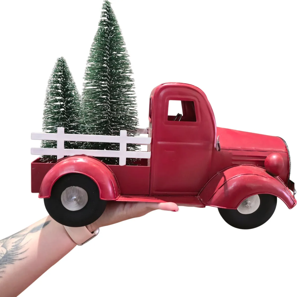 Decoração Natalina Caminhonete Vermelha Vintage Premium Decoração Natalina Caminhonete Vermelha Vintage Premium