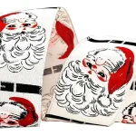 Fita Natalina Aramada Branca Papai Noel Vintage