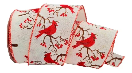 Fita Natalina Aramada Cardeal Vermelho