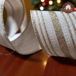 Fita Natalina Aramada Nude Dourada Glitter Naples Linea