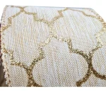 Fita Natalina Aramada Nude E Dourado Dubai 9,14m