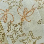Fita Natalina Aramada Nude Rose Gold Star 9,14 M