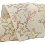 Fita Natalina Aramada Nude Rose Gold Star 9,14 M
