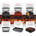 Grill Elétrico Sizzle Aço Inox Ninja 127V