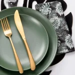 Guardanapos De Algodão Home Leaf Tecido Costela De Adão 4pçs