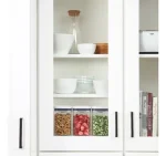 Jg 3 Potes Pop Quadrado Pequeno Hermético Em Acrílico 1l Oxo Branco