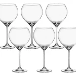 Jg 6 Taças Vinho Cristal De Titânio Carduelis 640ml Bohemia Transparente