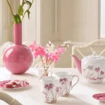 Jogo 2 Canecas Dots Rosa Jolie Porcelana Filete De Ouro Pip Studio