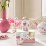 Jogo 2 Canecas Dots Rosa Jolie Porcelana Filete De Ouro Pip Studio