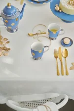 jogo 2 Canecas Grandes Dot Delight Azul Claro Porcelana filete De Ouro Pip Studio